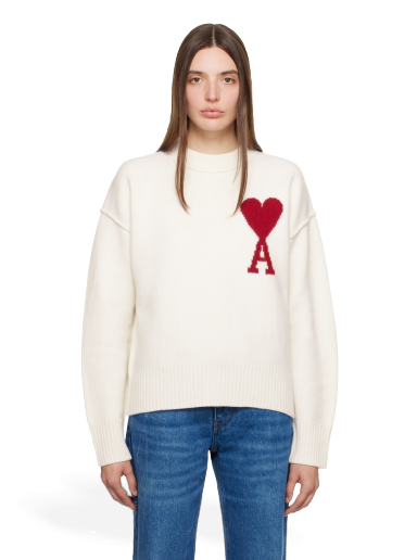 Villapaita AMI Sweater Valkoinen | BFUKS006.018