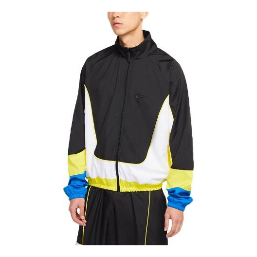 Tuulitakki Nike Throwback Colorblock Woven Basketball Jacket Musta | CV1932-013