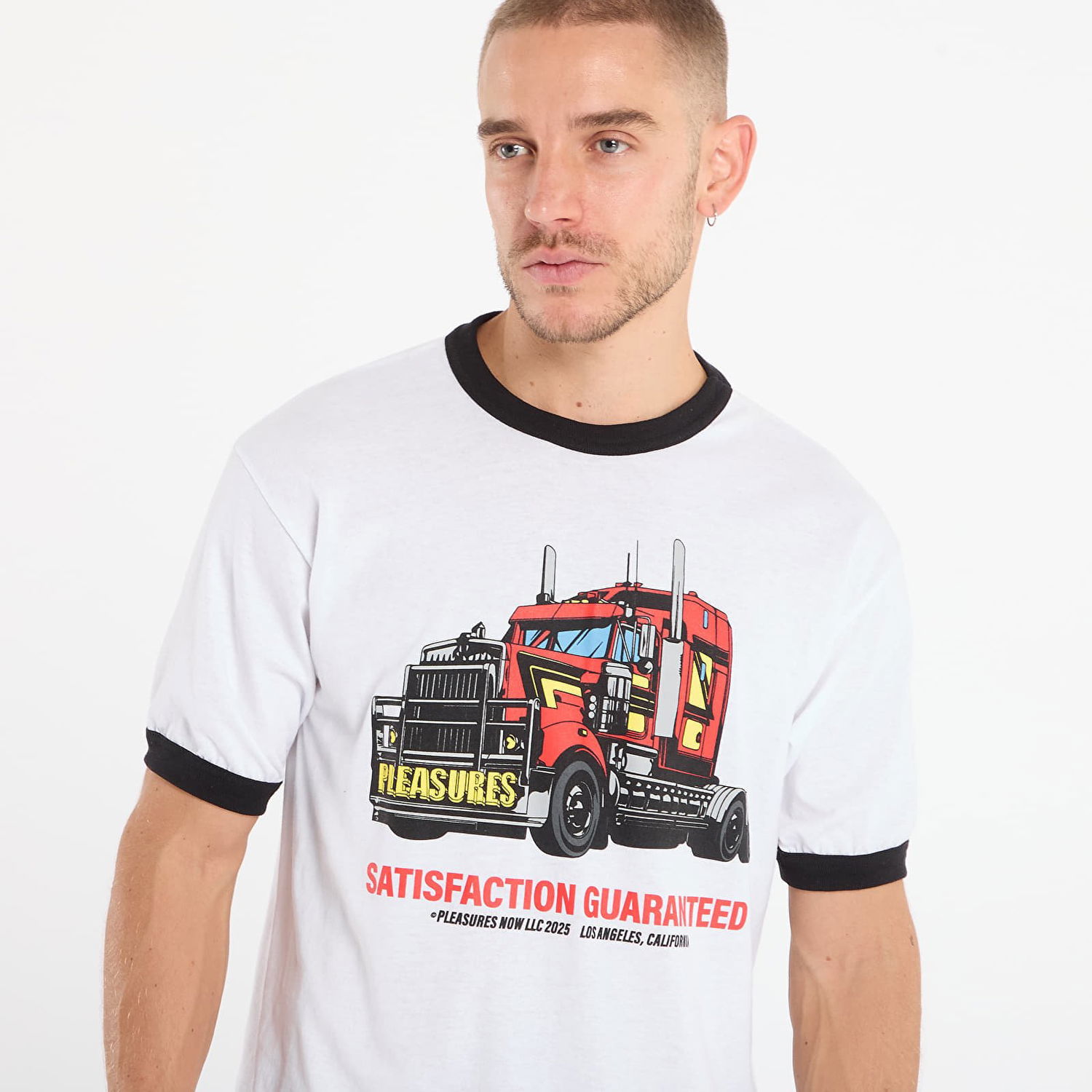 T-paita Pleasures PLEASURES Big Load Ringer T-Shirt Valkoinen | P25F068-WHITE, 1