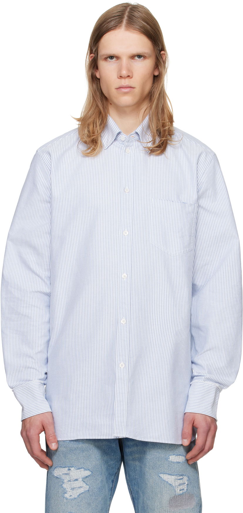 Paita Golden Goose Narrow Stripes Shirt Sininen | GMP00246.P000548.80197