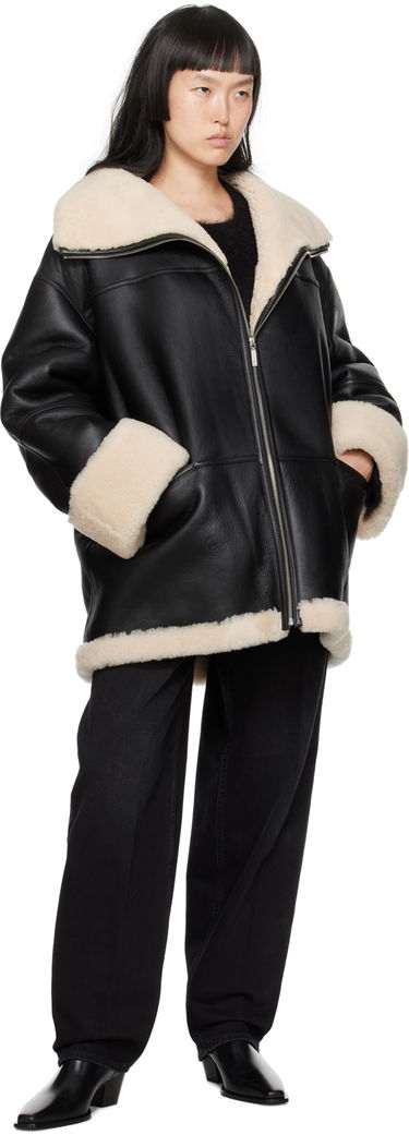 Takki TOTEME TOTEME Signature Shearling Jacket Musta | 214-122-606, 3