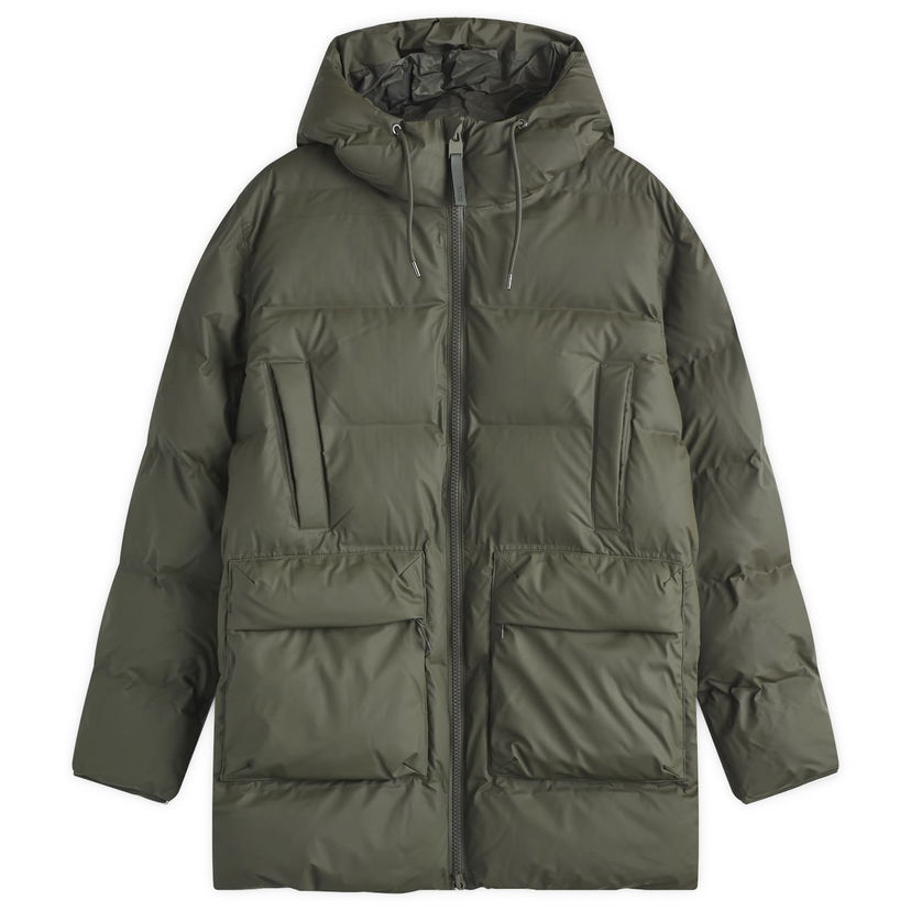 Puffer takki Rains Rains Alta Long Puffer Cargo Jacket, Size Medium Vihreä | 15210-03
