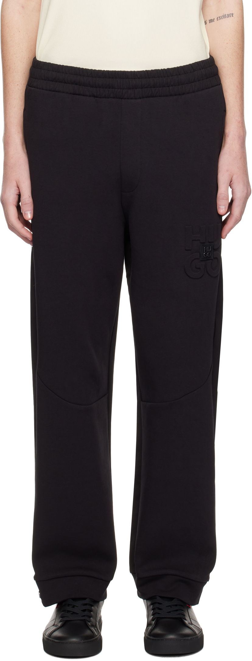 Verryttelyhousut BOSS Stacked Logo Sweatpants Musta | 50530193