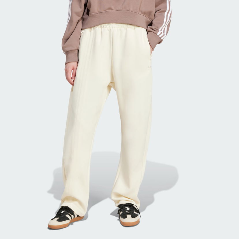Verryttelyhousut adidas Performance 3-Stripes Oversized Sweatpants Beige | JJ0943