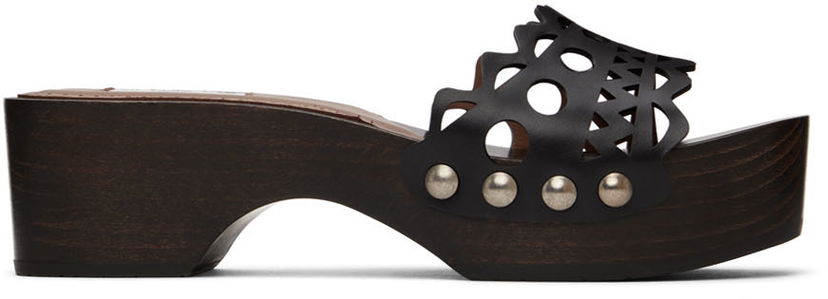 Asusteet Alaïa ALAÏA Vienne Wooden Clogs Musta | AA3M049CK163