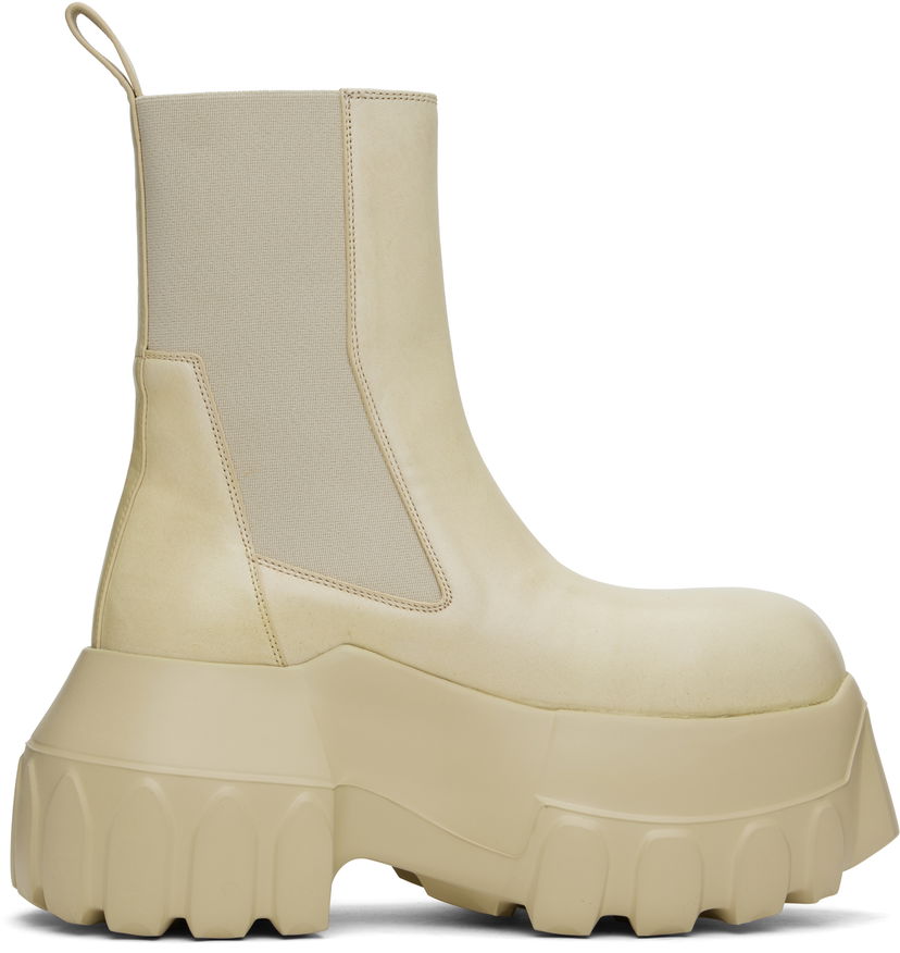 Vaatteet Rick Owens Rick Owens Hollywood Beatle Mega Tractor Boots Beige | RP01E7865 LBH