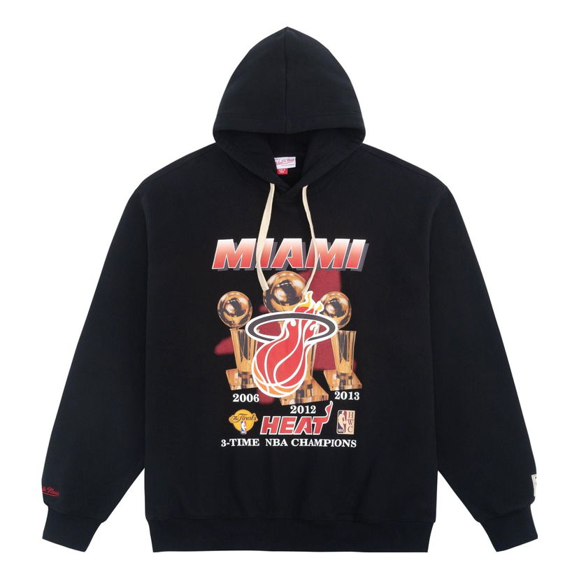 Huppari Mitchell & Ness NBA Miami Heat 3 Times Champion Hoodie Musta | MNJYFWHD23095002