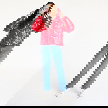 Puffer takki Tommy Hilfiger Tommy Jeans Shiny Hooded Badge Jacket Punainen | DW0DW20210 XME, 4