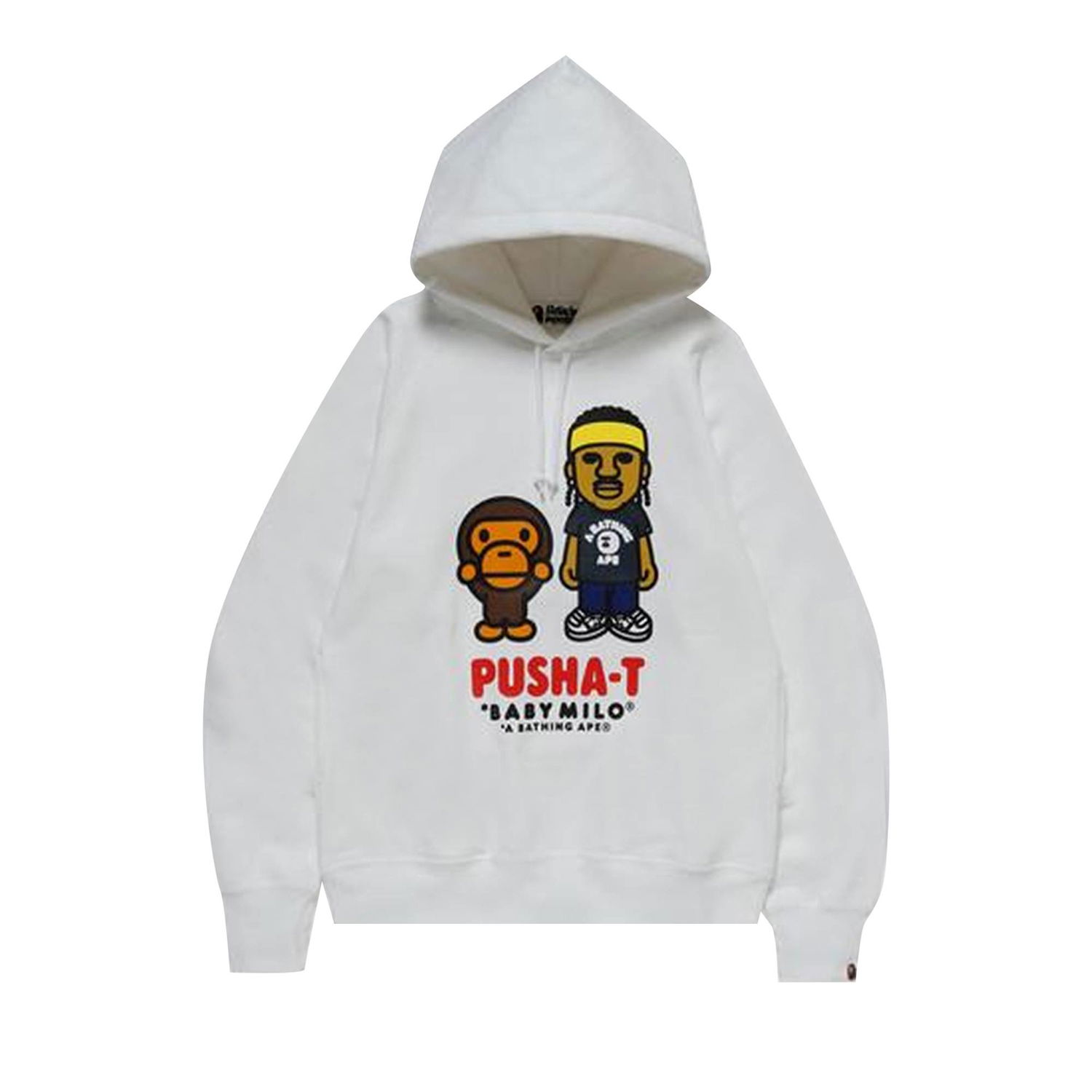 Huppari BAPE x Pusha-T Baby Milo Hoodie Valkoinen | 2F73 114 918 WHITE, 1