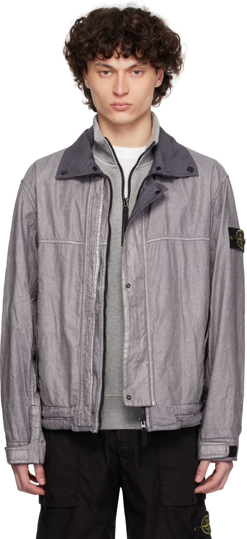Tuulitakki Stone Island Stone Island Raw Linen Plated Jacket Harmaa | K1S15 4100039 S0030