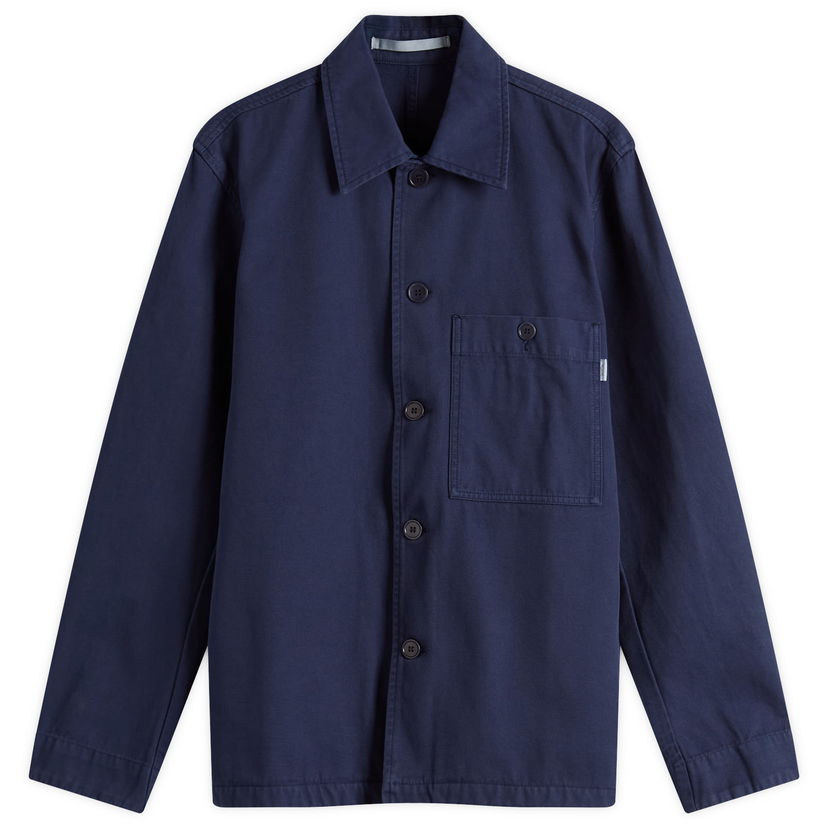 Paita NORSE PROJECTS Standard Twill Overshirt, Size Large Sininen | N50-0260-7555