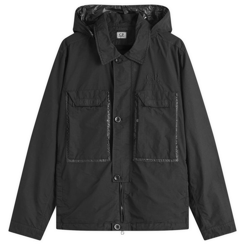 Tuulitakki C.P. Company C.P. Company Flatt Nylon Goggle Overshirt, Large Musta | 18CMOS090A-005991G-999