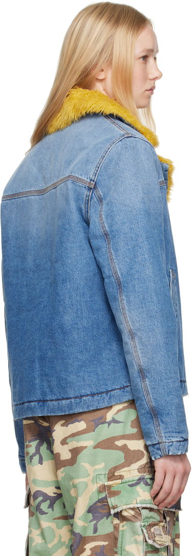 Takit ERL ERL Venice Faux-Fur Trim Denim Jacket Sininen | ERL10J002, 2