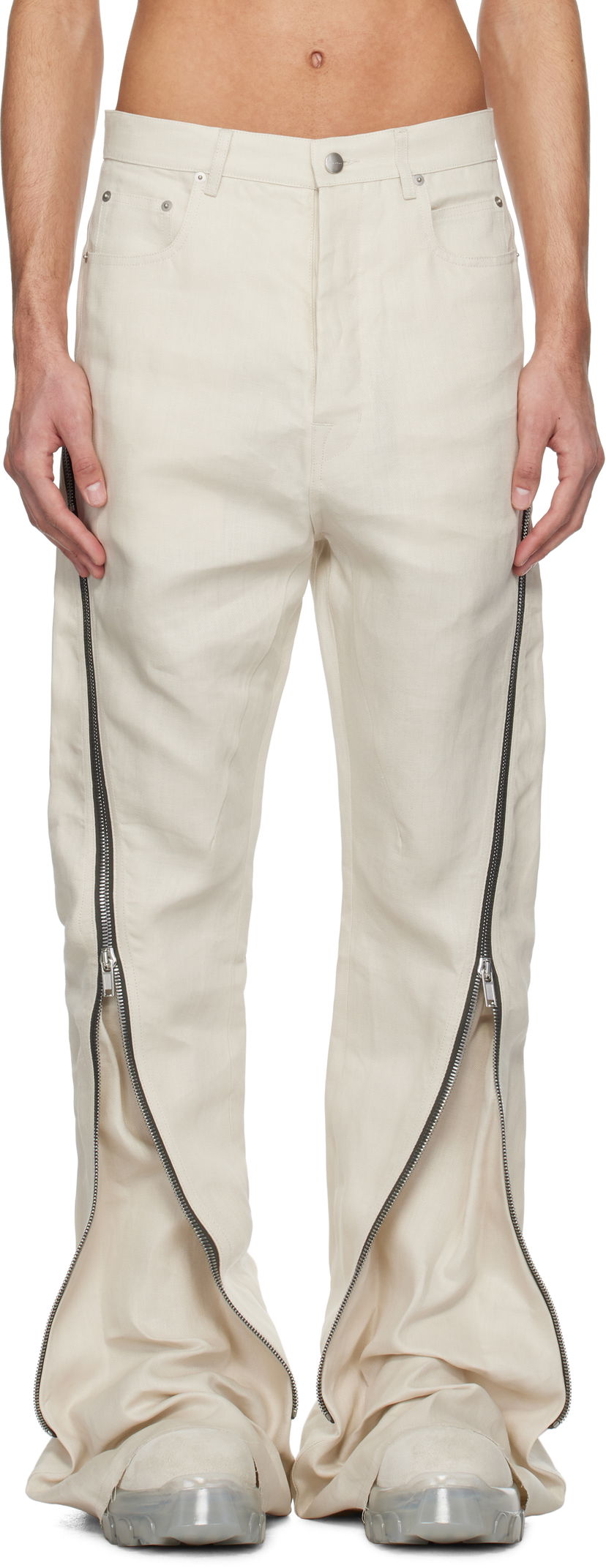 Jeans Rick Owens Rick Owens Hollywood Bolan Banana Jeans Valkoinen | RU01E5343 TWL