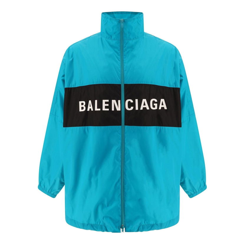 Tuulitakki Balenciaga Logo Zip-Up Jacket Sininen | 725302TNO194600