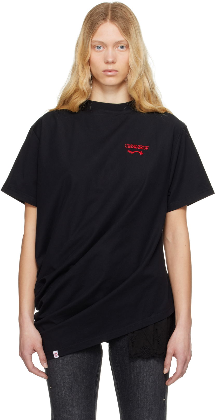T-paita Charles Jeffrey Loverboy Charles Jeffrey LOVERBOY Topsy Turvy T-Shirt Musta | 54101301