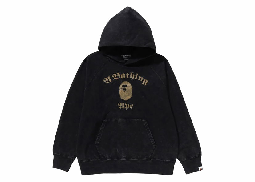 Huppari BAPE BAPE A Bathing Ape Overdye Pullover Relaxed Fit Hoodie Black Musta | 1K30-114-010