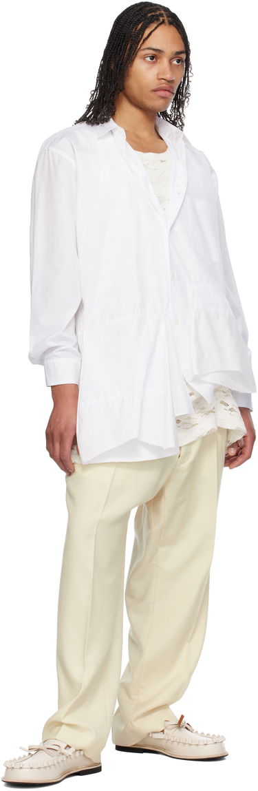 Paita Comme des Garçons Homme Plus Layered Cotton Cloth Shirt Valkoinen | PO-B024-051, 3