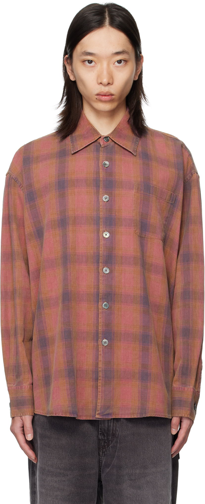 Paita OUR LEGACY Our Legacy Borrowed Plaid Shirt Vaaleanpunainen | M4252BIDC