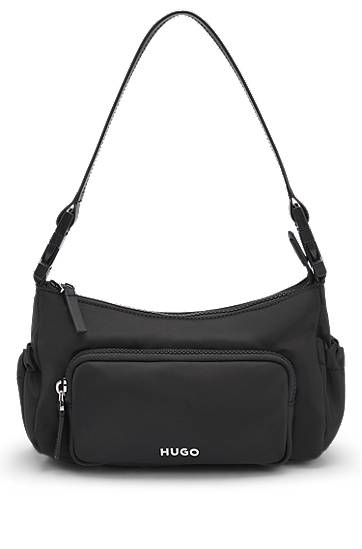 Olkalaukku BOSS HUGO Smooth Twill Shoulder Bag with Interchangeable Strap Musta | 50547092