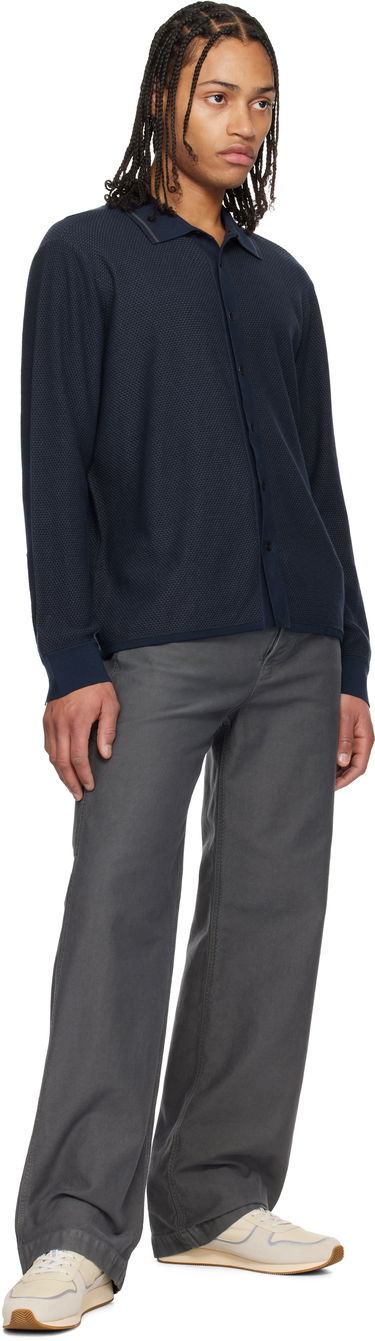 Villapaita rag & bone Rag & Bone Harvey Knit Polo Shirt Tummansininen | MBS24H040BC40, 3