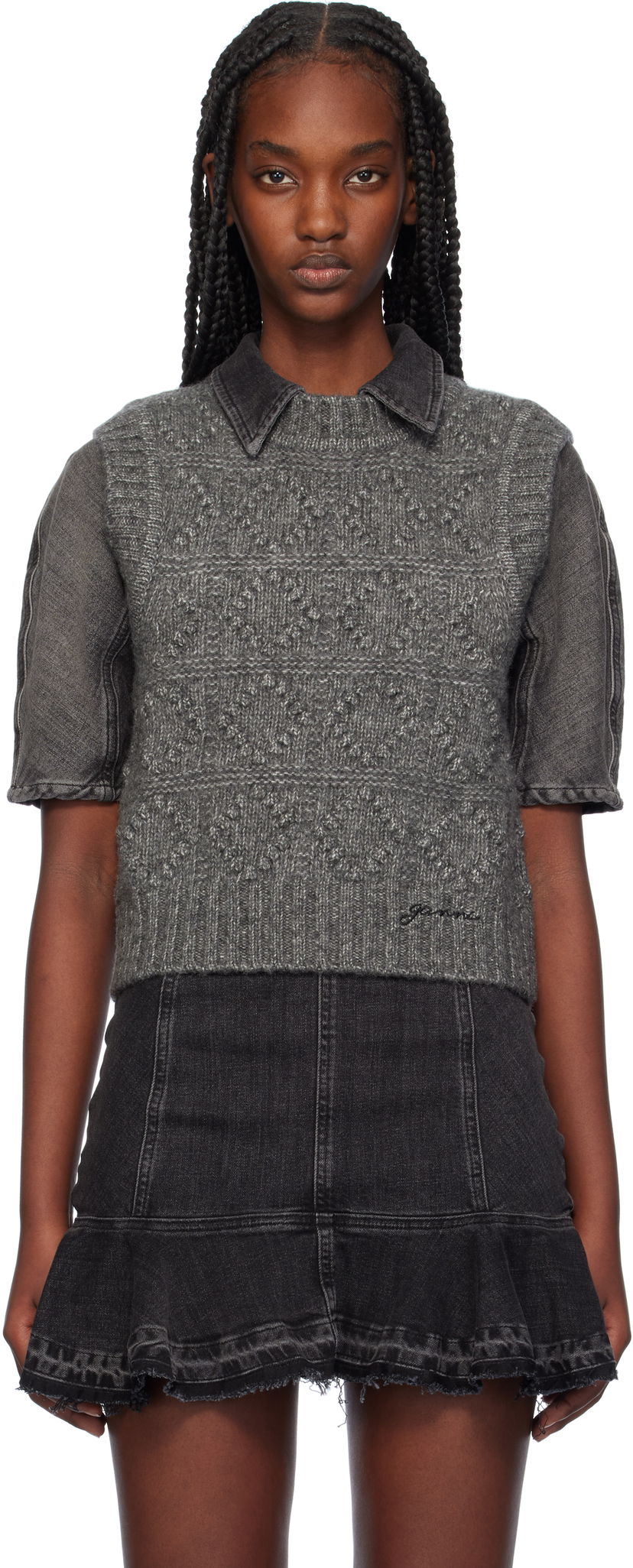 Villapaita GANNI Knit Vest Harmaa | K2339