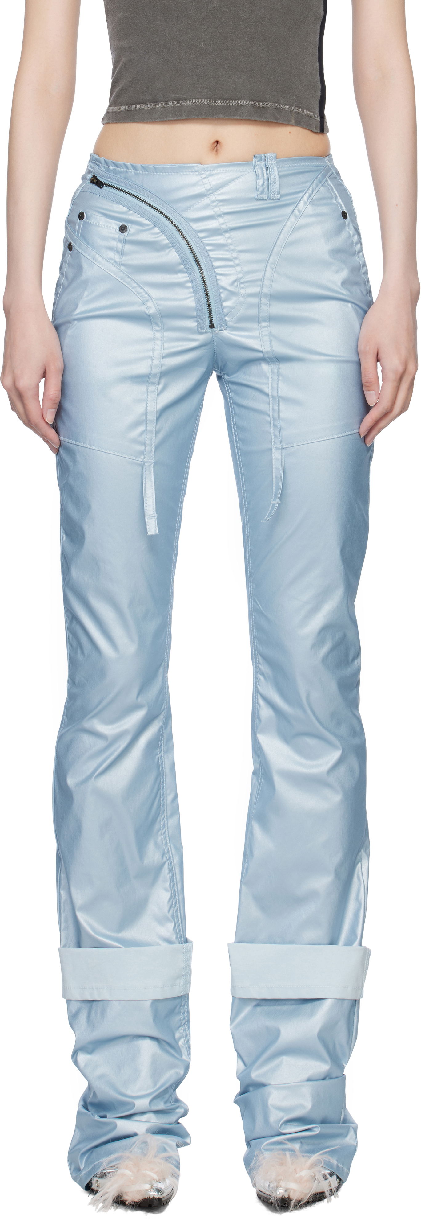 Housut Ottolinger Ottolinger Coated Open Back Trousers Sininen | 2217080203, 0