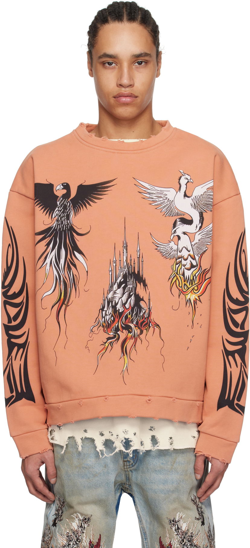 Huppari Who Decides War Who Decides War Nefarious Winged Crewneck Sweater Oranssi | 1110390004SS25