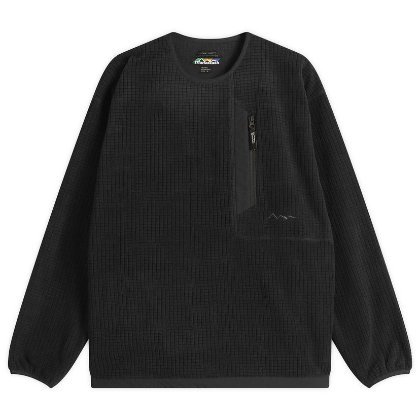 Huppari Manastash Grid Fleece Crew Sweatshirt Musta | 7925230001-010