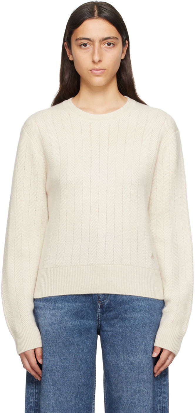 Villapaita rag & bone Durham Knit Sweater Valkoinen | WAS23F037CC37