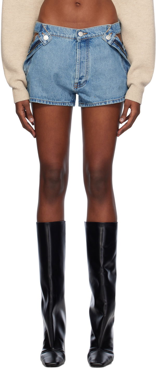 Shortsit Coperni Coperni Open Hip Denim Shorts Sininen | COPP71202