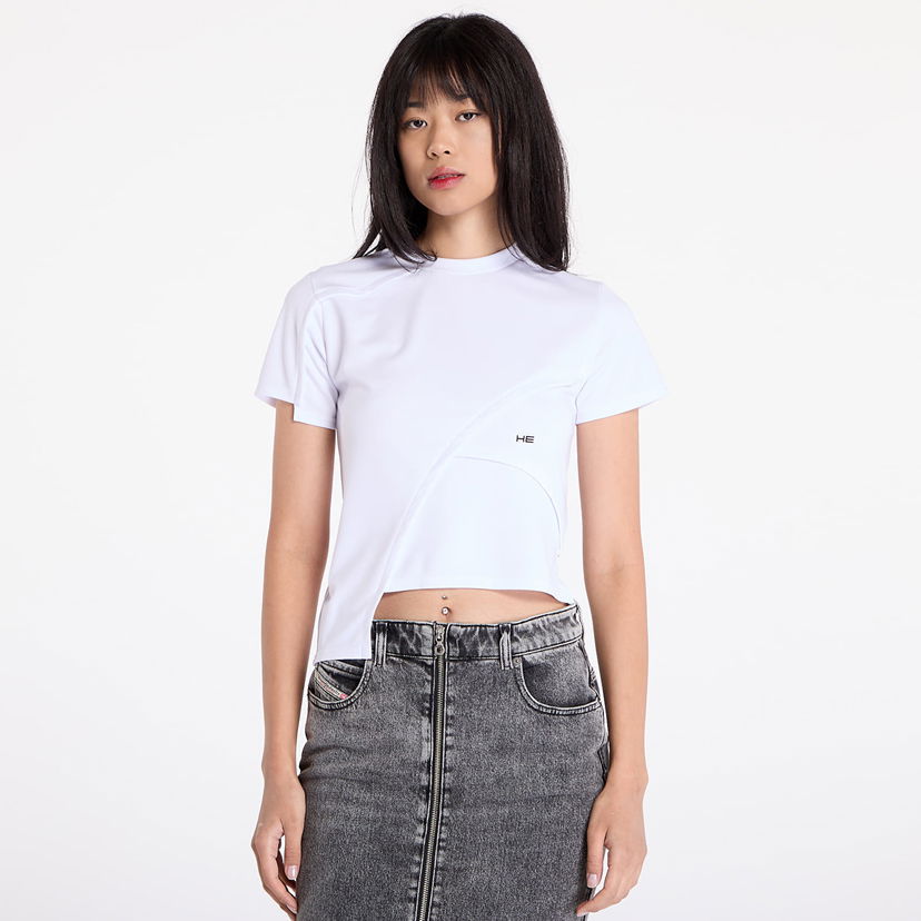 Crop top HELIOT EMIL Deconstructed Cropped T-Shirt Valkoinen | HE_W_09_024_PL03_WHT02