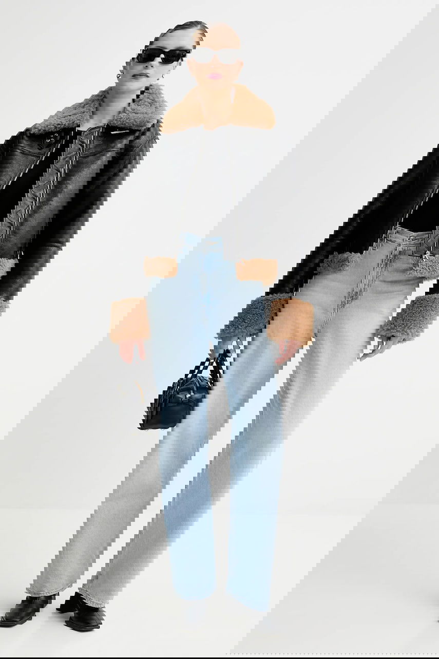 Takki STAND STUDIO Kia Transitional Oversize Faux Fur Jacket Musta | 66575.9412, 1