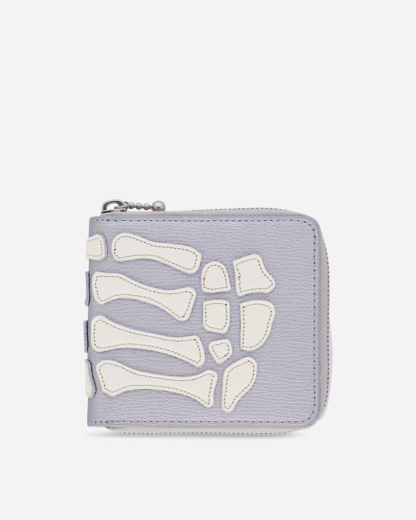 Lompakko KAPITAL Thumb Up Bone Band Zip Wallet Harmaa | K2503XG523 SILVER