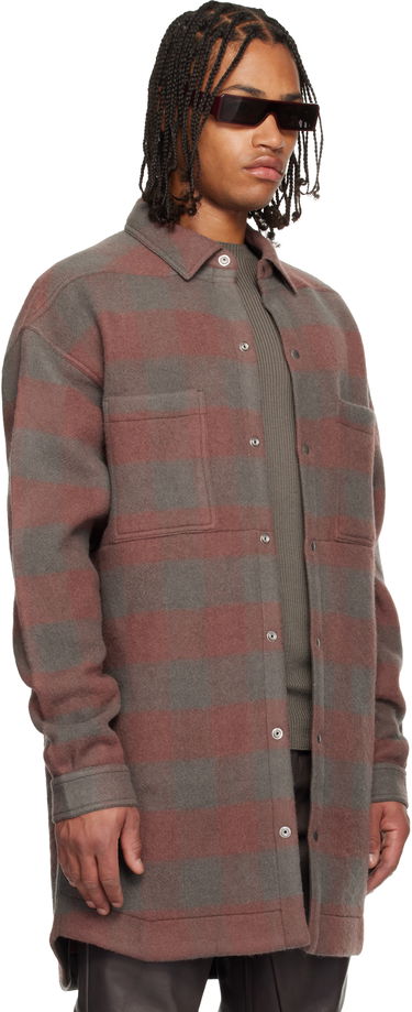Paita Rick Owens Concordians Oversized Plaid Flannel Overshirt with Chest Pockets Monivärinen | RU02E1739 WJP, 1