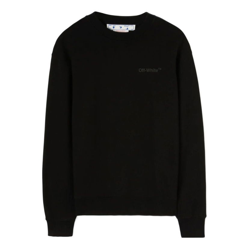 Villapaita Off-White Printing Round Neck Sweatshirt Musta | OMBA057C99FLE0091010