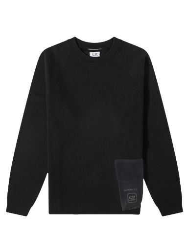 Villapaita C.P. Company Double Mixed Pocket Crewneck Musta | 15CLKN020A-006599A-999