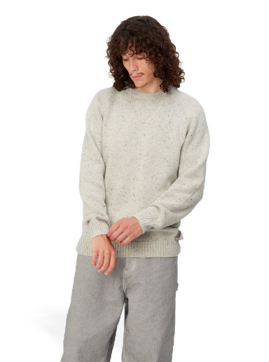 Huppari Carhartt WIP Anglistic Sweater "Speckled Salt" Harmaa | I010977_1T7_XX