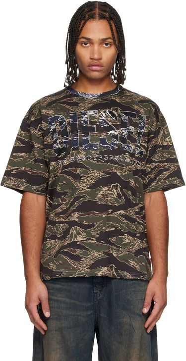 T-paita Diesel Tiger Stripe Camouflage Graphic T-Shirt Monivärinen | A19343-0AJFJ-51FA, 0