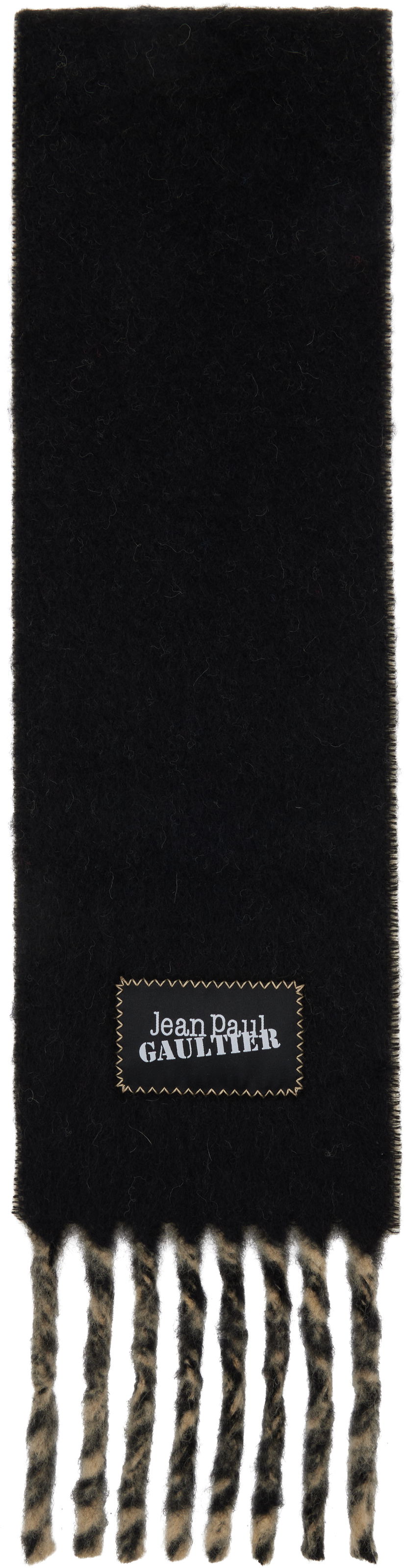 Huivi Jean Paul Gaultier Jean Paul Gaultier Alpaca Scarf with Twisted Fringe Musta | 25/03-U-AC017-W022-0300