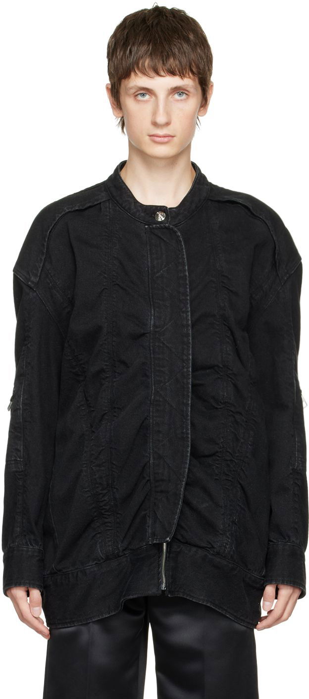 Takki We11done We11done Bomber Denim Jacket Musta | WD-DJ3-21-331-U-BK