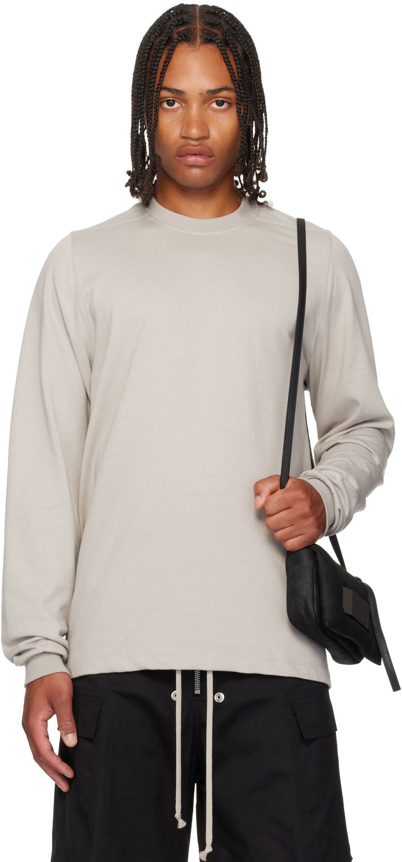 T-paita Rick Owens Rick Owens Concordians Long Sleeve T-Shirt Harmaa | RU02E1277 BA