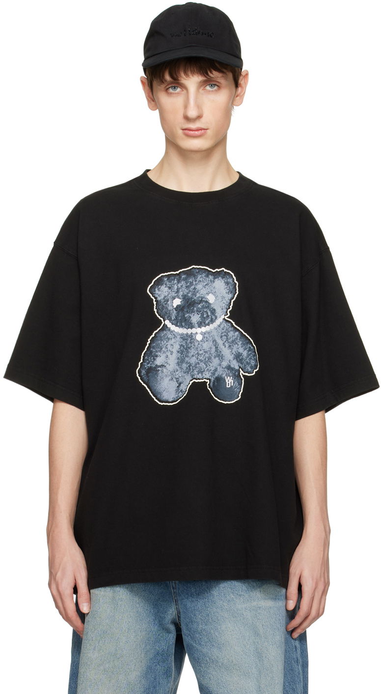 T-paita We11done We11done Necklace Teddy Graphic T-Shirt Musta | WD-TT9-20-117-U-BK