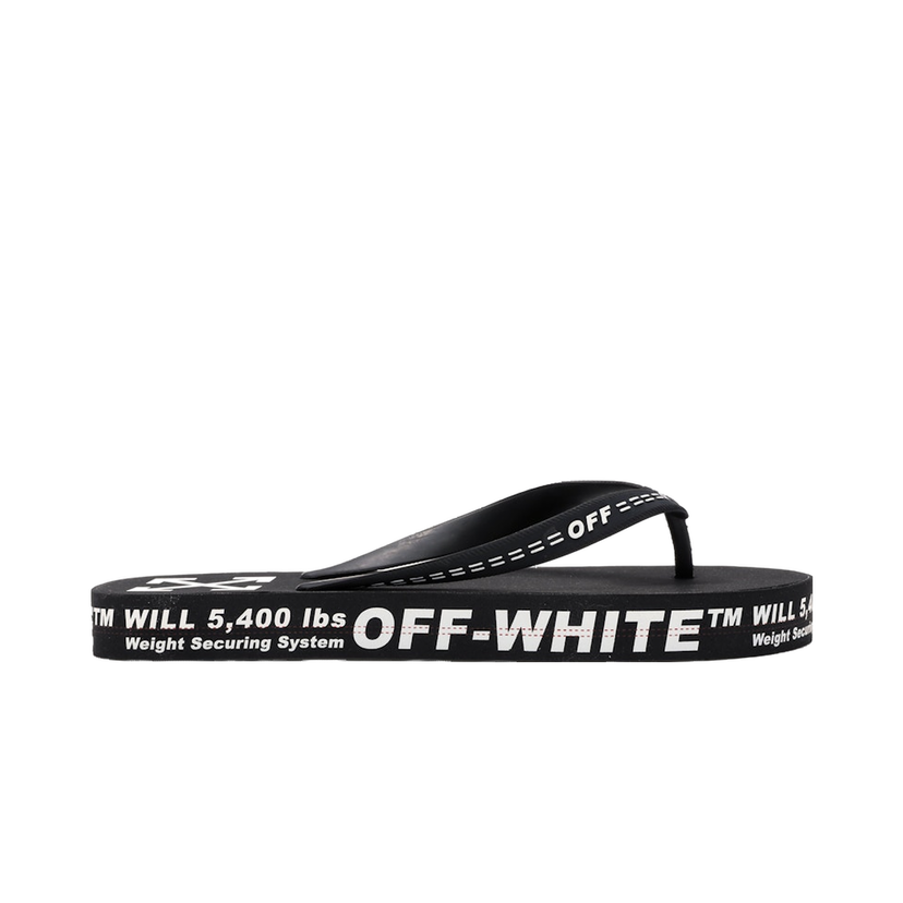 Tennarit ja kengät Off-White Logo Typographic Flip Flop Black SS20 Musta | OMIA131R20D270011000