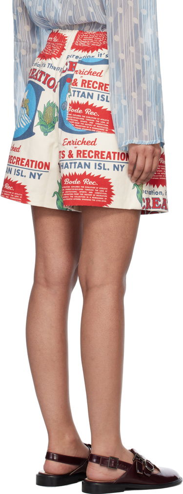 Shortsit Bode Bode Enrichment Print Shorts Valkoinen | MRS25BT045, 2