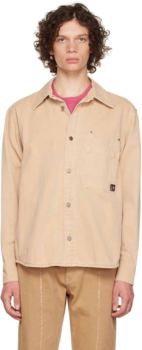 Paita WOOYOUNGMI WOOYOUNGMI Patch Pocket Shirt Beige | W223SH11