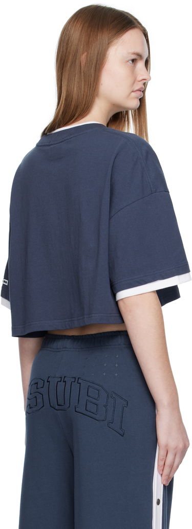 Crop top Ksubi Ksubi '99' Boyfriend Cropped T-Shirt Tummansininen | WFA25TE001, 2