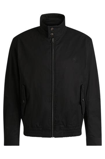 Bomber-takki BOSS Double B Monogram Cotton-Blend Jacket Musta | 50540378