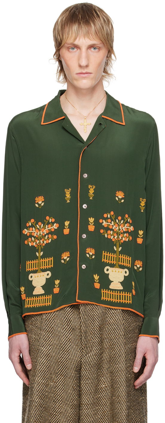 Paita Bode Beaded Paddock Sampler Shirt Vihreä | MRS24SH004