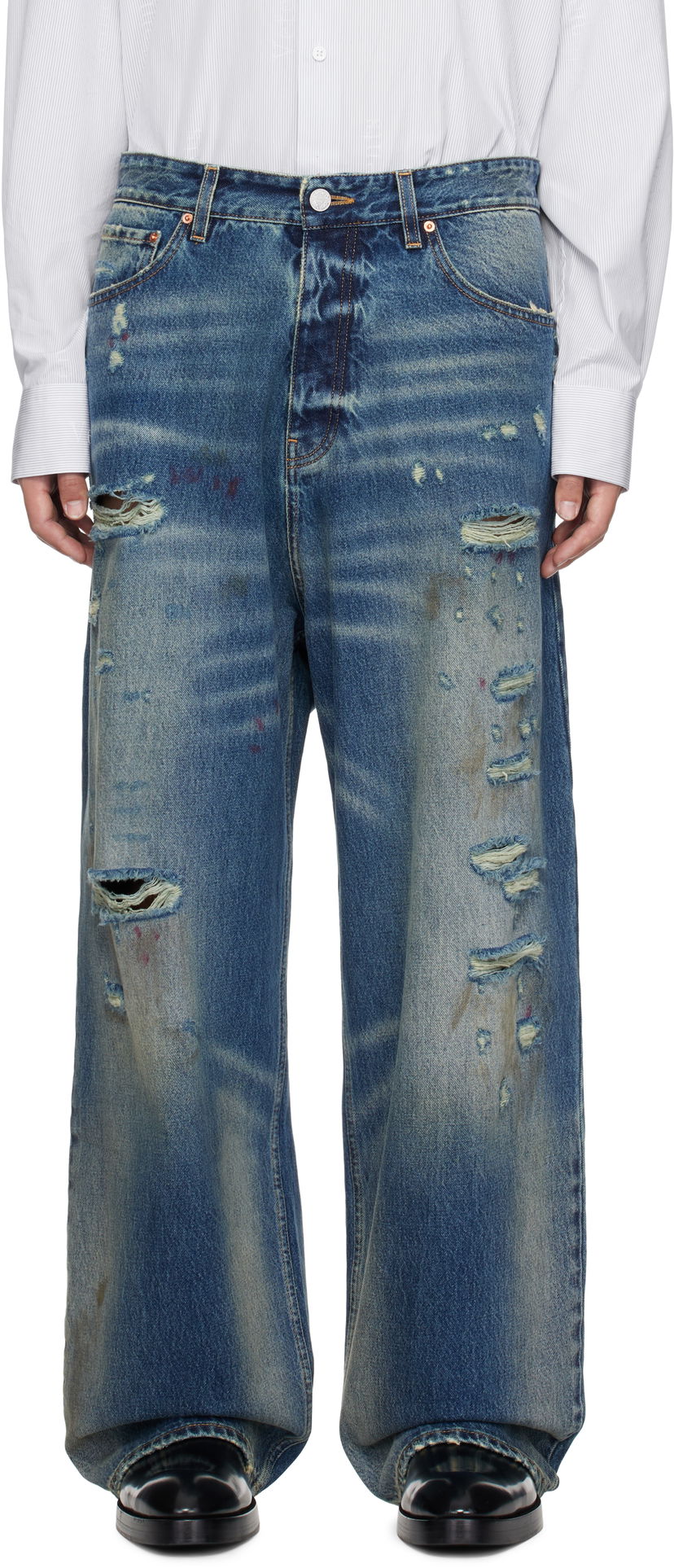 Jeans VETEMENTS Vetements Distressed Baggy Jeans Sininen | UA66PA590N